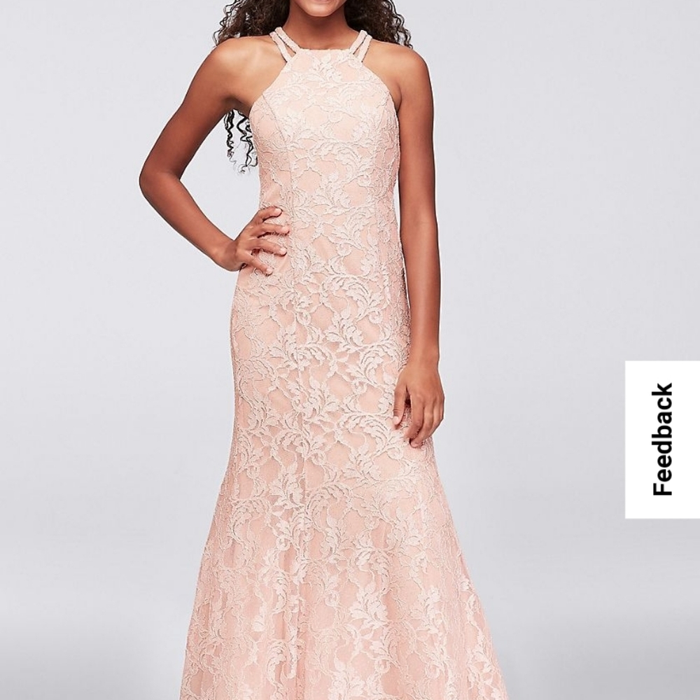 Cap Sleeve, Mermaid Lace Gown with High Neck OUTLET